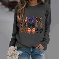 thumbnail image 2 of Raeneomay Long Sleeve Shirts for Women Fashion CrewNeck Printing Loose Round-Neck Hoodless Pullover Tops, 2 of 6