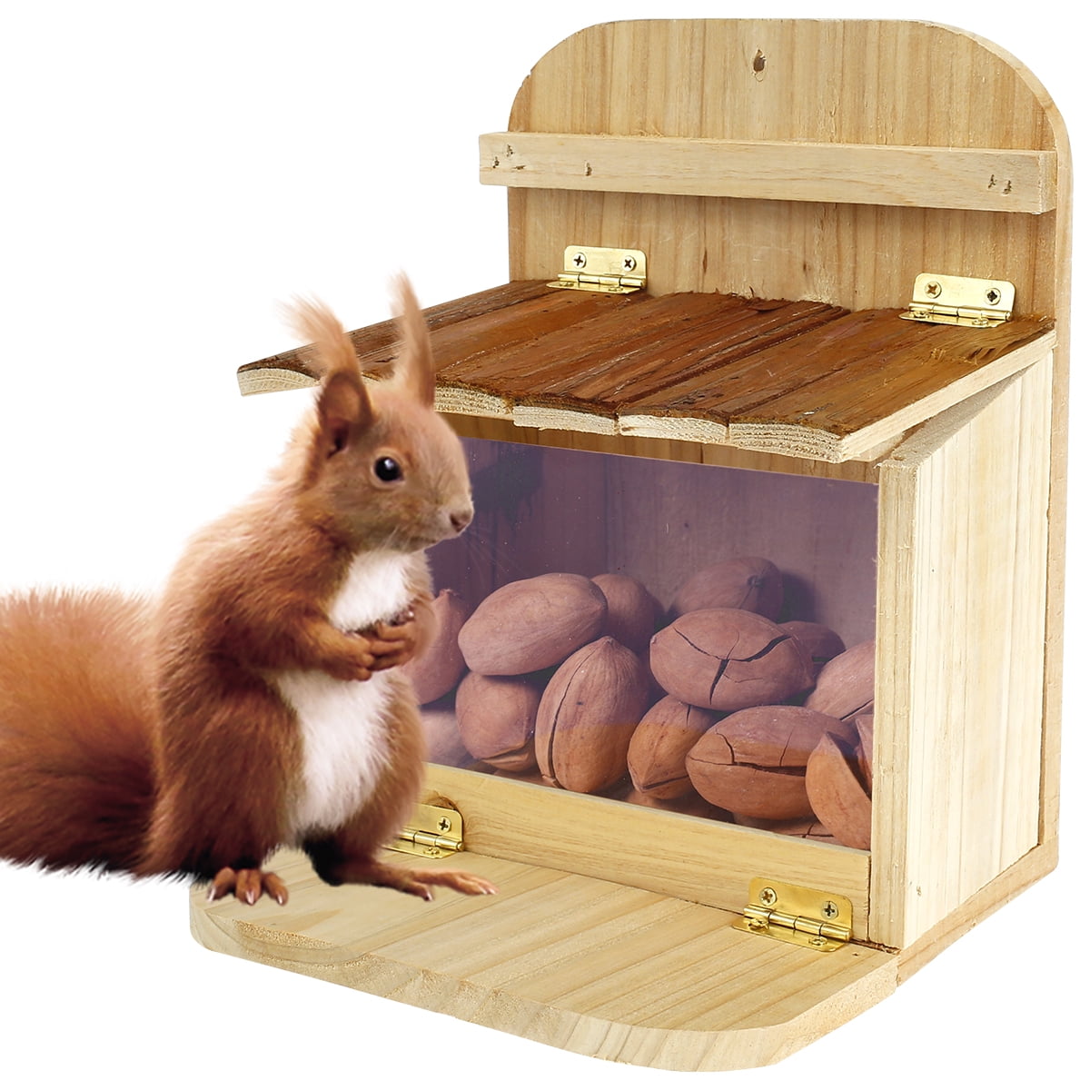 COLEBA Squirrel Feeder Table The Nut Bar, Wooden Squirrel Picnic Ta