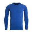 thumbnail image 5 of asjyhkr Mens Undershirts Long Sleeve Crew Neck Tights Breathable Running Workout Gym Athletic Solid Color Shirts, 5 of 6