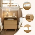 thumbnail image 5 of Nightstand with 2 Drawers, Round Corner Wood Nightstand, Bed Side Table with Charging Station, Bedroom Nightstand, Nature, 5 of 7