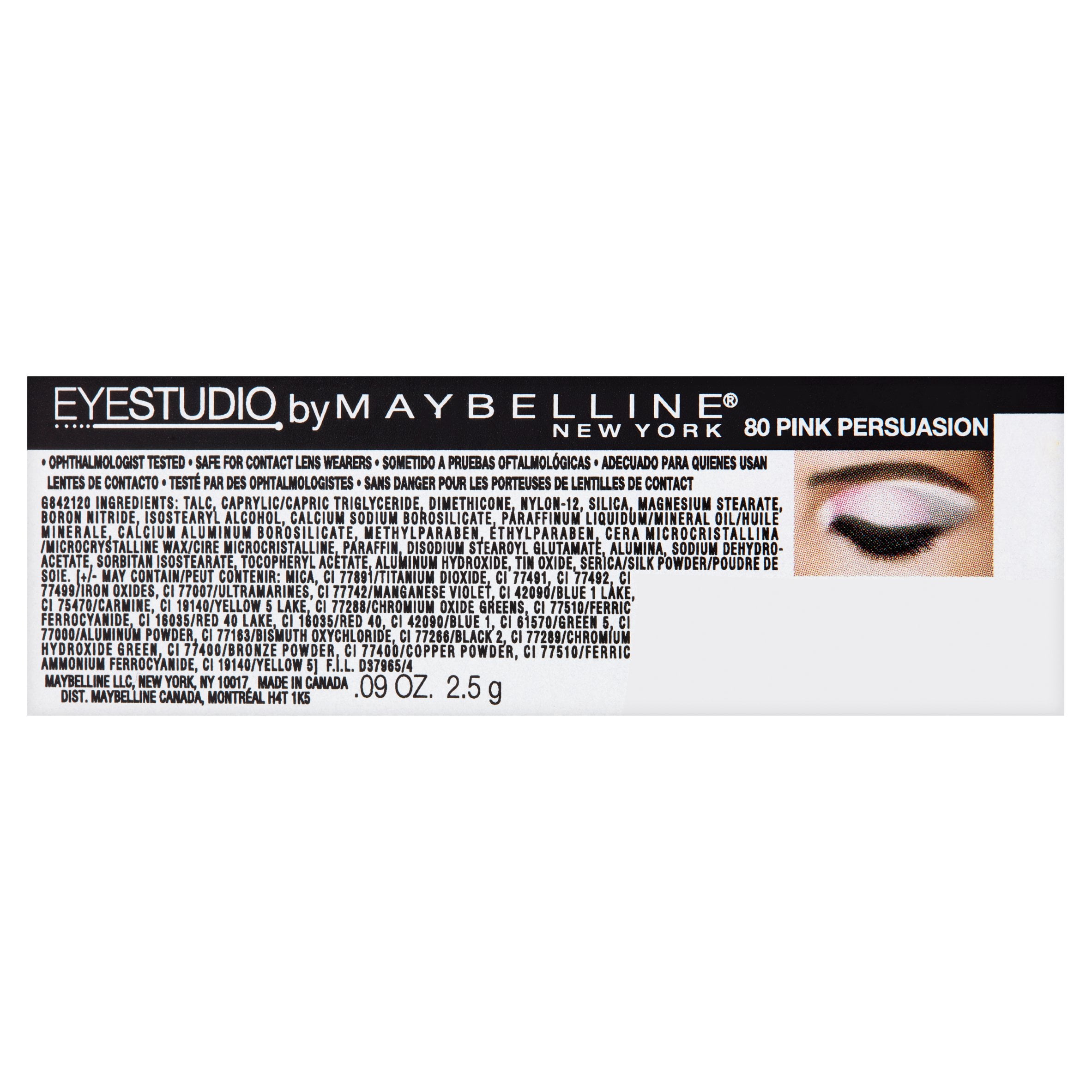 Maybelline EyeStudio Color Plush Silk Eye Shadow Quad Palette, Pink Persuasion