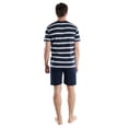 thumbnail image 3 of TOM TAILOR Pijama corto para hombre - shorty, cuello redondo, algodón, jersey sencillo Azul/Blanco M (Medium), 3 of 3