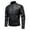 Black, variant on Jackets for Men Plus Size Zipper Pockets Jackets Stand-Collar Long-Sleeve Matte Leather Coats,Coats for Men Black