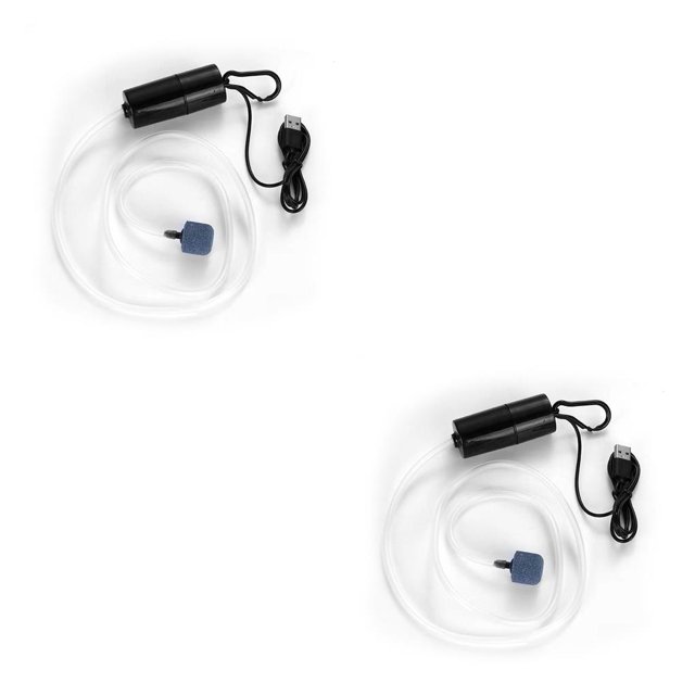 Billuyoard Bomba de agua, generador de oxígeno, compresor de aire, tamaño compacto, duradero, multiusos, suministros prácticos para pesca al Negro 2piezas