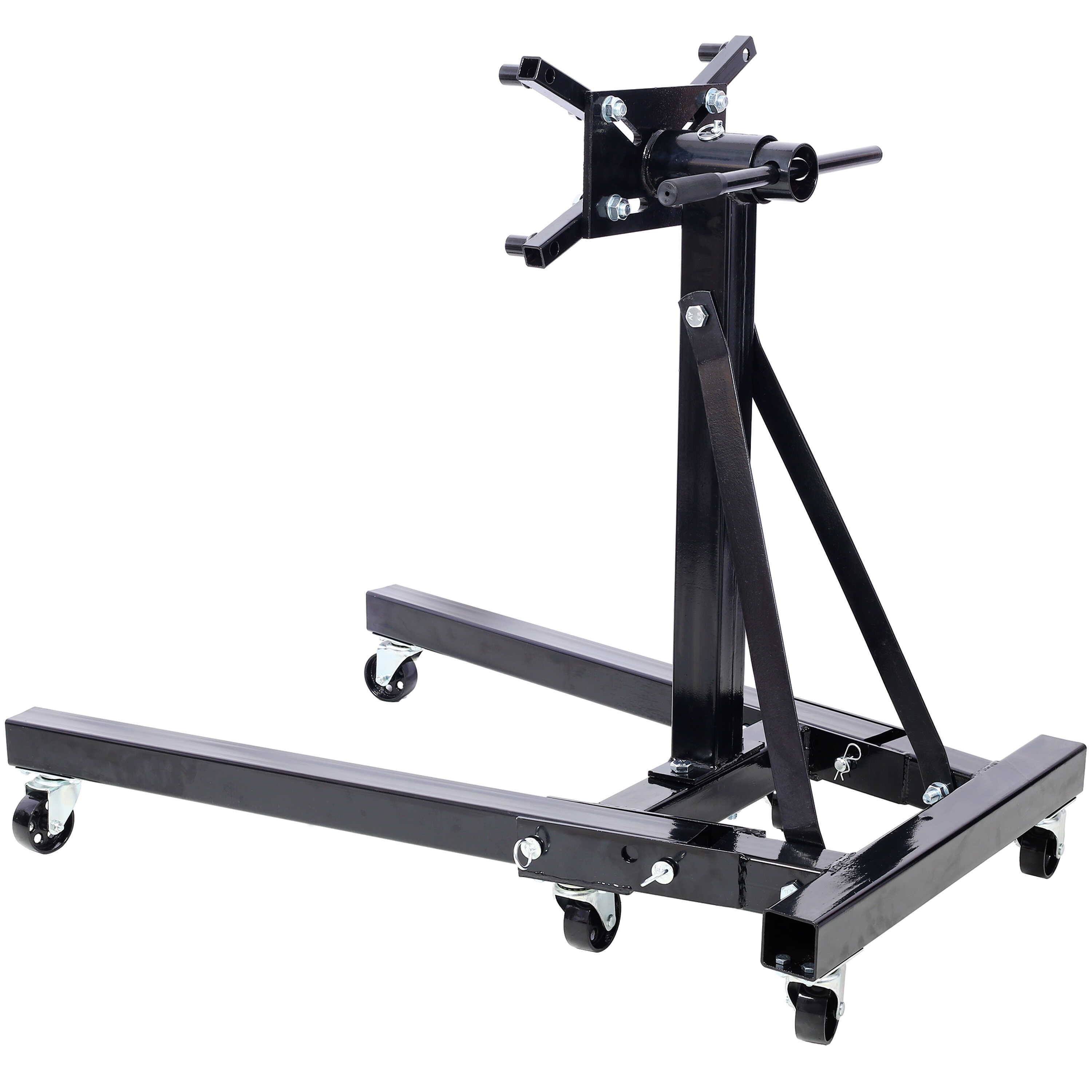 Floor Jack, Folding Engine Stand 2000 LBS Capacity Motor Hoist 360 Degree Adjustable Mounting Head Dolly Mover Auto Repair Rebuild Jack,black, Black Car Jack,Steel Scissor Jack