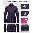 thumbnail image 5 of Women's Cycling Jackets Reflective Packable Running Jacket Windproof Water-Resistant for Hiking Biking with 6 Pockets Cold Weather (Purple XS), 5 of 8