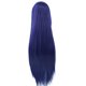 thumbnail image 3 of Zhuge Pelucas de cabello natural liso de 80 cm de largo con flequillo para cosplay, peluca colorida para fiesta de disfraces de Halloween para niña (azul oscuro), 3 of 5