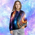 thumbnail image 6 of Teen Girl Hoodies - Girls Galaxy Print Hooded Sweatshirt Soft Pullover With Pockets Cozy Casual Outerwear For Kids,, 6 of 6