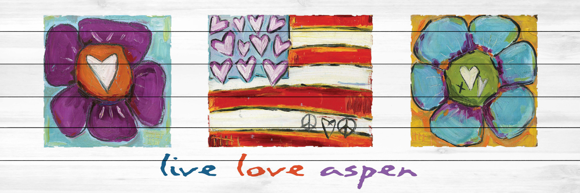 Marmont Hill "Live Love Aspen" by Tori Campisi Painting Print on White Pine Wood