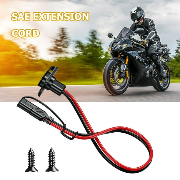 2 uds Cable SAE de liberación rápida Cable adaptador de extensión de cargador de batería 16AWG Ndcxsfigh Accesorios para autos y motos