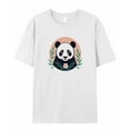 thumbnail image 5 of T Shirts for Women Short Sleeve Cotton Crewneck T-Shirt, Panda Flower Leaf Animal Cartoon Cute Tee Tops Casual Basic T-Shirts, XS-5XL White M, 5 of 7