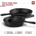 thumbnail image 4 of Ultrachef Juego de 3 Sartenes de Hierro Fundido con Mango Largo, Previamente Curado, Cast-Iron Skillet, Set de 3 piezas (6, 8 y 10), Negro, 4 of 8