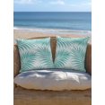 thumbnail image 5 of Outdoor Pillows Waterproof, Teal Palm Leaves Throw Pillows with Inserts Included, Summer Botanical Tropical Plants Indoor Outdoor Decorative Lumbar Pillow for Bed/Couch/Patio 18"x18", 2Pcs, 5 of 8