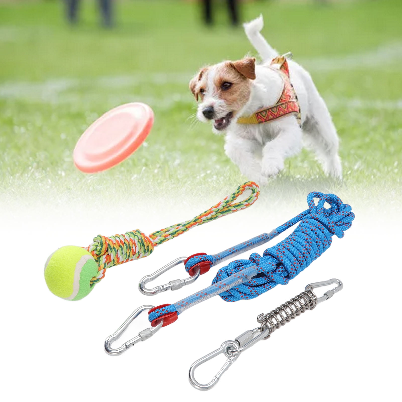 Dog Hanging Bungee Tug Toy, Interactive 16.4ft Spring Pole Dog Rope Toys Flexible Funny For Large Dogs