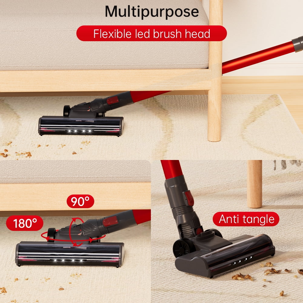 TOPTENG Cordless Vacuum Cleaners Lightweight Stick Vacuum for Hardwood Floor Carpet Pet Hair Home/Car Clean