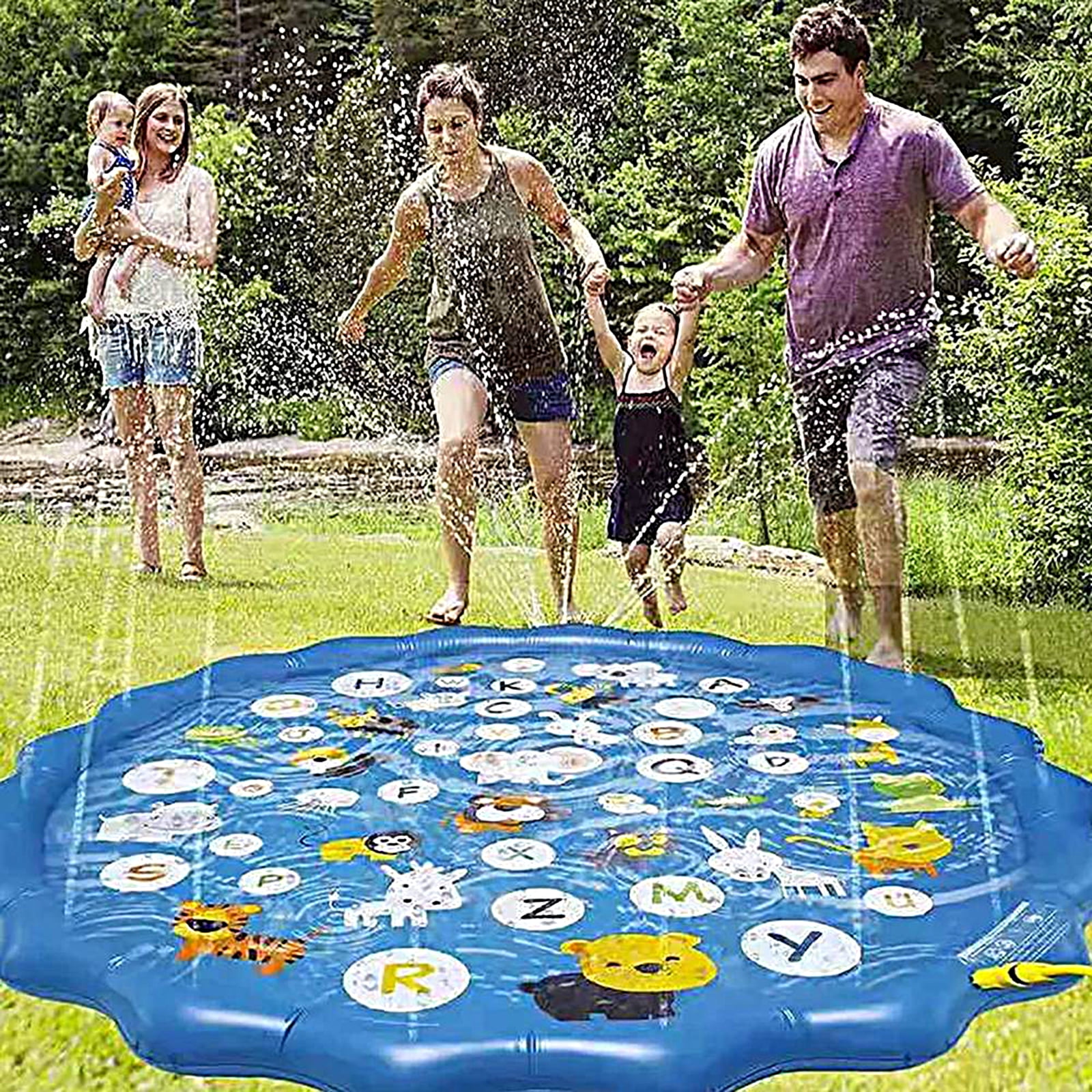 Pylepe 3-in-1 Splash Pads Splash Water Sprinkler Pad for Baby Toddler ...