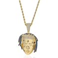 thumbnail image 4 of piezas de collar de rapero de hip-hop Xxxtentacion con colgante de cadena de cuerda y circonita cúbica brillante para hombre, estilo rockero, 4 of 5