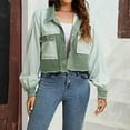 thumbnail image 2 of Light Jackets for Women Summer, Yigetop Women's Cropped Knit Jacket Casual Fashion Top Loose Lightweight Light Weight Jackets Womens Green M, 2 of 9
