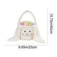 thumbnail image 4 of Easter Bunny Basket Tote Bag Gift Storage Long Ears Design - Fabric Material Adjustable Handle Egg Hunt Essential(White), 4 of 6