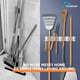 thumbnail image 4 of Soporte para escobas, colgador de trapeadores, montaje en pared, de metal, sistema de almacenamiento para garaje, organizador de herramientas de cocina y jardín (4 estantes con 5 ganchos, plateado), 4 of 6