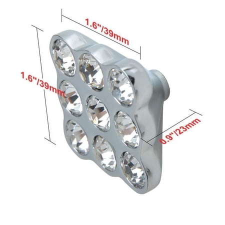 HW336PLCH021 Gleam 9 Crystal Cabinet Knob, 1.5 in., Polished Chrome - Pack of 25