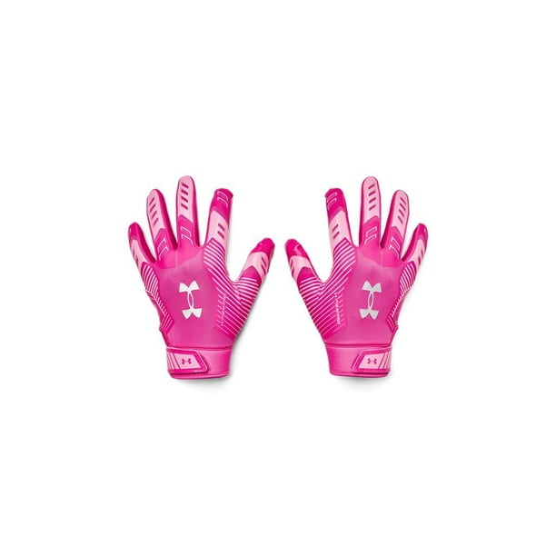 Guantes de fútbol americano F9 Nitro para niños Under Armour, pequeños, rosa