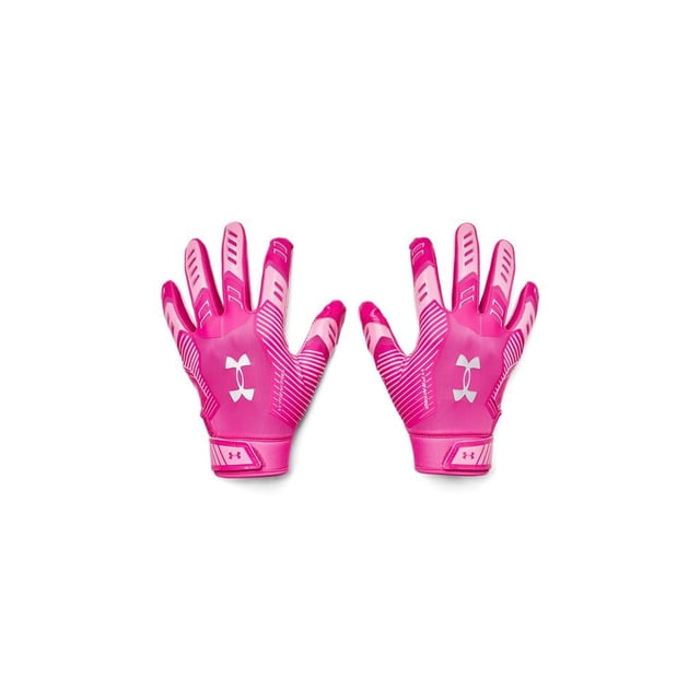 Guantes de fútbol americano F9 Nitro para niños Under Armour, pequeños, rosa