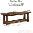 thumbnail image 2 of Fnova 55 Inch Solid Fir Wood Entryway Bench, Rustic Shoe Bench with Open Storage Shelf for Entryway Mudroom Bedroom Dining Room Hallway, 2 of 7