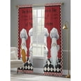thumbnail image 2 of The Chef Sheer Curtains 84 inches Long 2 Panels Set Gnome Kitchen Black Buffalo Plaid Red Tiers Sheers Rod Pocket Small Window Short Curtains for Kitchen Cafe, Each 52" W x 84" L, 2 of 7