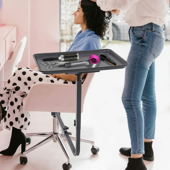 DENEST Black Salon Tray 360 Degree Rotating for Barber Chairs Hairdressing Tools Tattoo