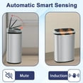 thumbnail image 5 of Kitchen Trash Can Automatic Motion Sensor Bathroom Trash Can with Lid,50 Liter/13 Gallon Touchless Trash Bin,Garbage Can Waterproof Garbage Bin Wastebasket for Toilet,Bedroom,Stainless Steel, 5 of 14