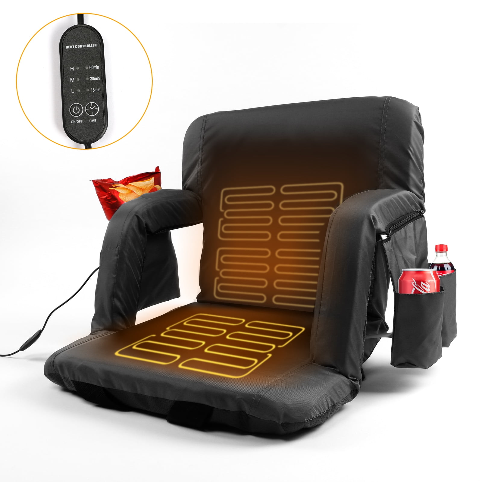 Lilypelle Heated Stadium Seats for Bleachers with Back Support, Arm