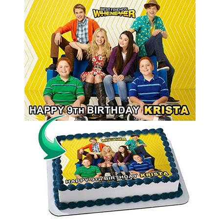 Best Friends Whenever Birthday Cake Personalized Cake Toppers Edible Frosting Photo Icing Sugar Paper A4 Sheet 1/4 Edible Image for (Shelby Best Friends Whenever)