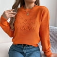 thumbnail image 4 of Halloween Sweaters For Women Plus Size Hollow Out Pumpkin Graphic Knit Long Sleeve Sweatshirt Crew Neck Lounge Funny Tops 2025 Fall Winter Holiday Trendy Sweater, 4 of 8