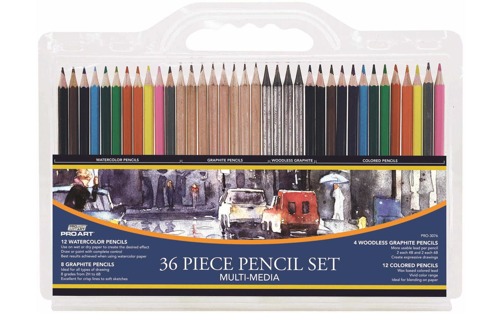 36Pc SHARPENED ASSORTED COLOURING PENCILS Mixed Colours Classroom Stationery Set 