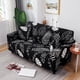 thumbnail image 1 of Funda de sofá elástica Fundas de sofá impresas Fundas de sillón para sofás de cojines Protector de muebles universal elástico con 2 fundas de almohada, antiarañazos para gatos (M, negro, 3 piezas) JM, 1 of 4