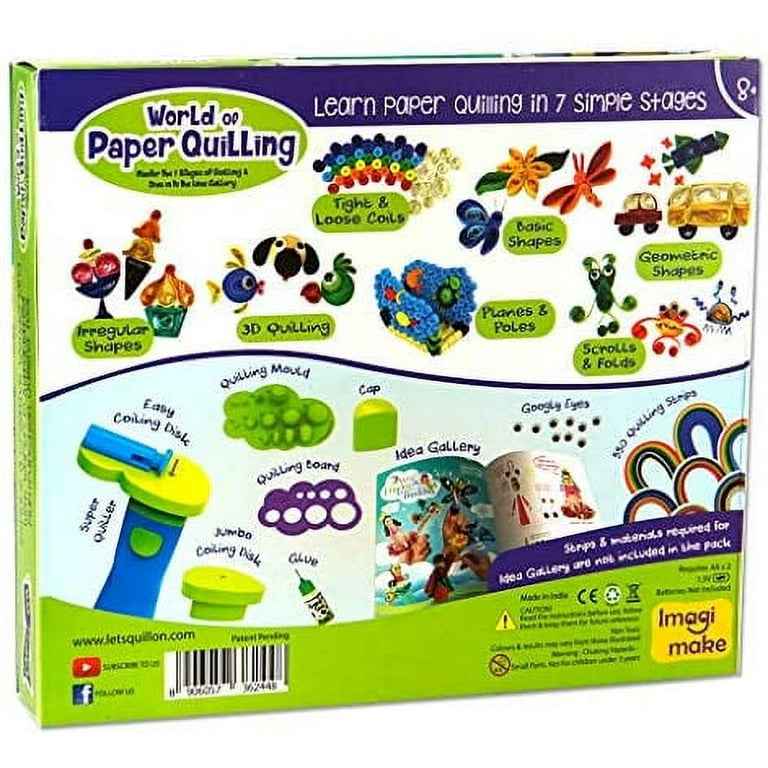 Quill On- Paper Quilling Kit for Beginners- Electric Quilling Tool -  Quilling Tools and Supplies- 5mm, 10 mm Quilling Paper - Fun Craft Kits -  Gifts for 10, 11, 12 Year Old