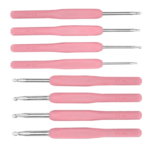 8pcs Crochet Hooks with Soft Handle for Handicraft Lovers Sturdy Ergonomic Design Pointed Hook Prevents Yarn Slippage Long Shaft for Versatile Patterns