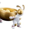 thumbnail image 5 of Cuenco de almacenamiento de astronauta de conejo, perfume de pistacho, llavero, soporte para tartas, figurita para aperitivos 19cmx13cmx15cm, 5 of 5