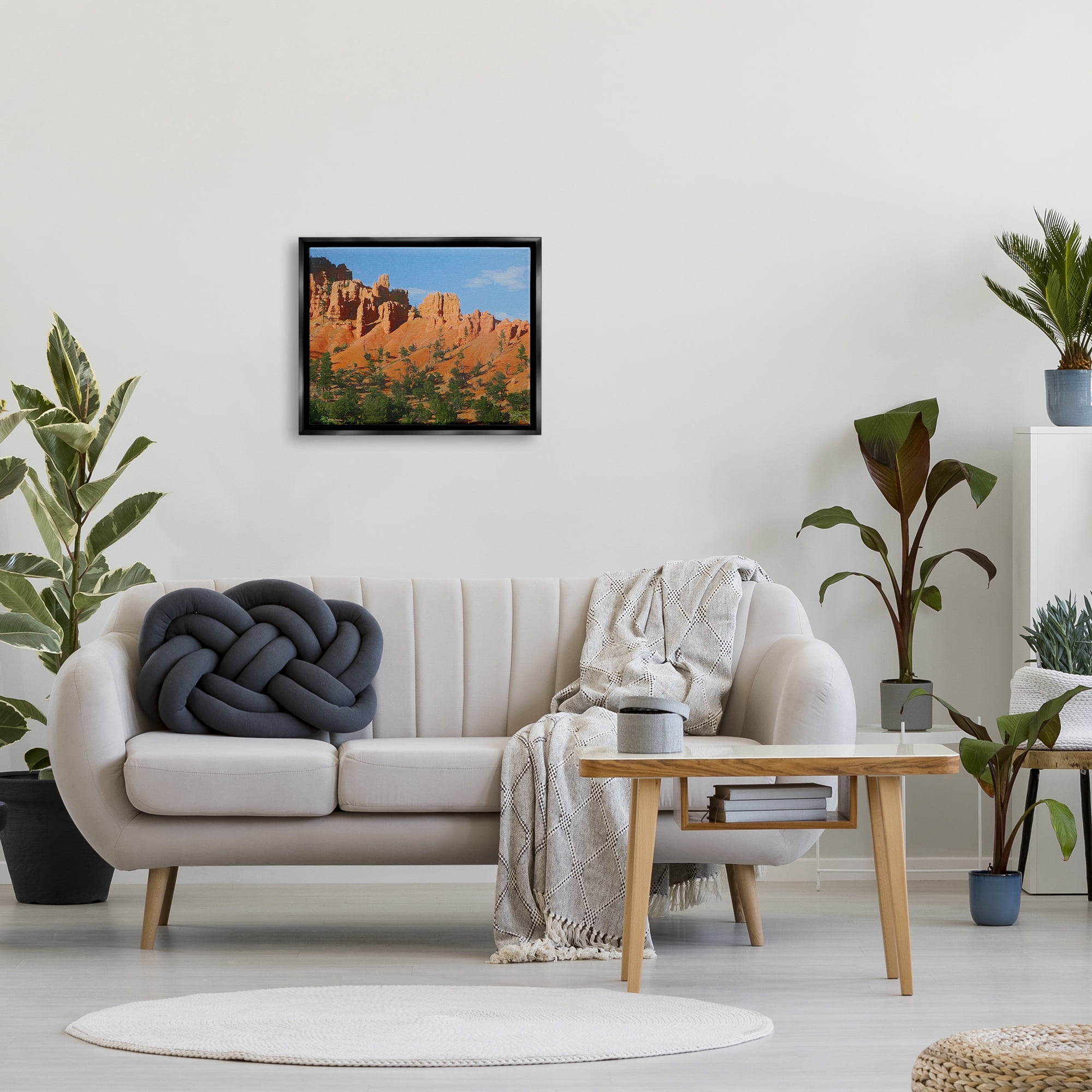 Stupell Desert Canyon Valley Slope Landscape Painting Black Floater Framed Art Print Wall Art