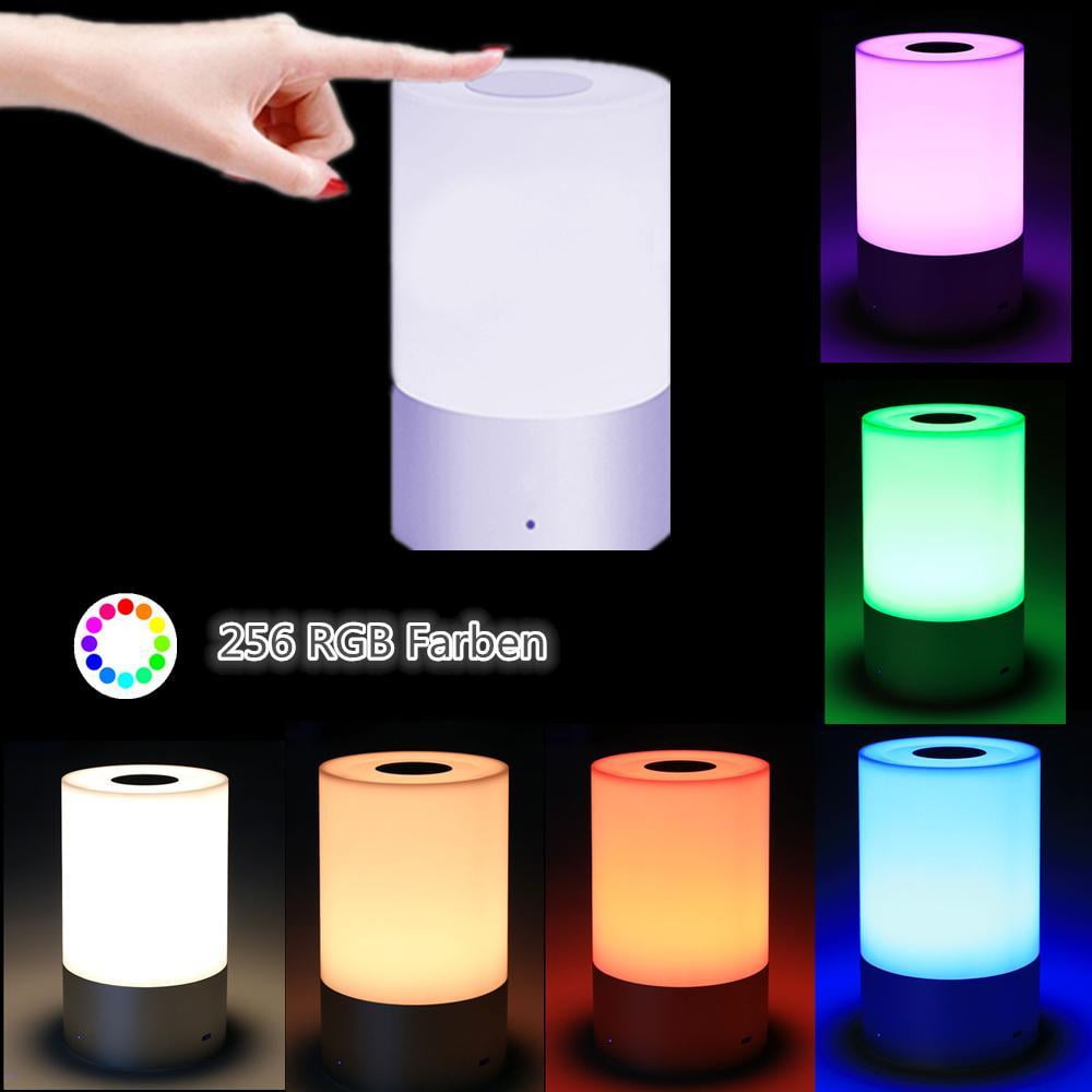 Elecmall RGB Led Bedside Lamp Touch Sensor Control Rechargeable Smart