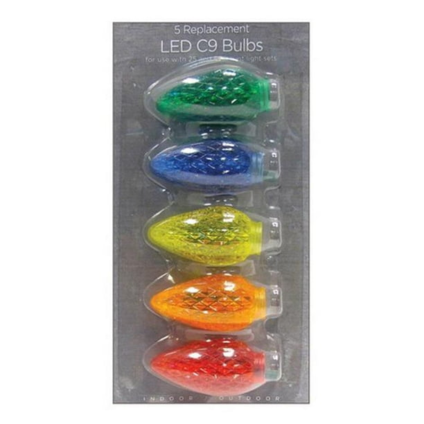 Celebrations 1122871 Multicolor Faceted LED C9 Replacement Bulbs