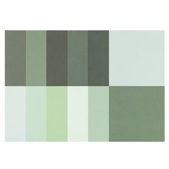 Uxcell 1.81x11.81 inch Scrapbook Paper, 24 Sheet Double-Sided Forest Style Craft Paper, Gradient Green