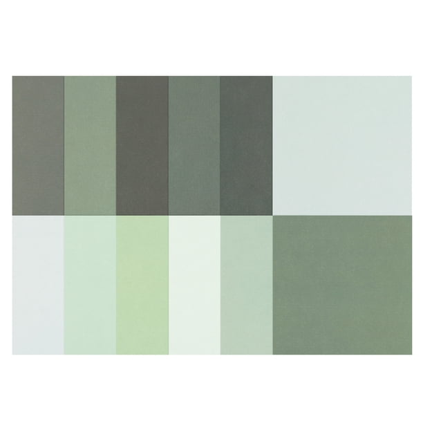 Uxcell Papel para Scrapbook de 1.81x11.81 pulgadas, 24 Hojas de Papel de Manualidades de Estilo Bosque a Doble Cara, Verde Gradiente