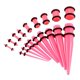 thumbnail image 2 of 18 piezas Kit de estiramiento de medidores de oreja Tapones Taper 14G-00G Expansores Piercings Joyería - , 14g-00g Rosa, 2 of 5
