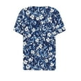 thumbnail image 5 of Kctiaxy Navy Hawaiian Shirts for Women V-Neck Button Collar Short Sleeve Shirts Fashion Beach Floral Summer Tops Casual Pullover Blouse XXL, 5 of 6