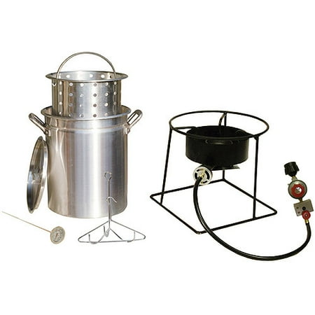 King Kooker 29-Quart Turkey Frying Propane Outdoor Cooker Package with Basket and Battery Operated Timer