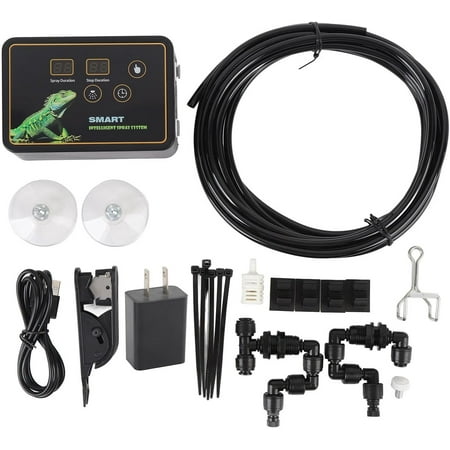 Automatic Reptile Mister System with Timer Humidity Control, 360° Adjustable Nozzles for Terrariums, Quiet DC 5V Reptile Fogger Misting System for Lizard, Amphibian Tanks