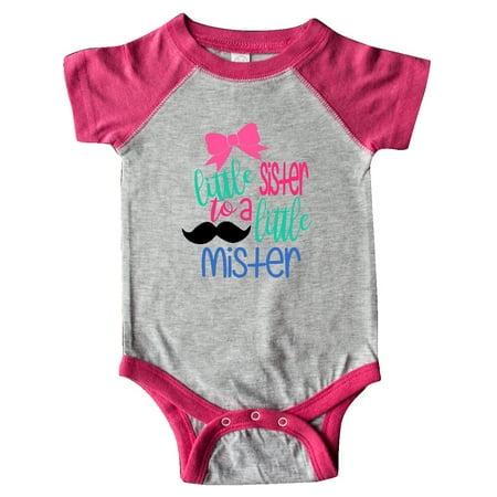 

Inktastic Little Sister to a Little Mister Gift Baby Girl Bodysuit