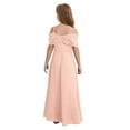 thumbnail image 4 of vastwit Flower Girl Off The Shoulder Party Dress A Line Floor Length Chiffon Junior Bridesmaid Dress Pink-A 6, 4 of 7